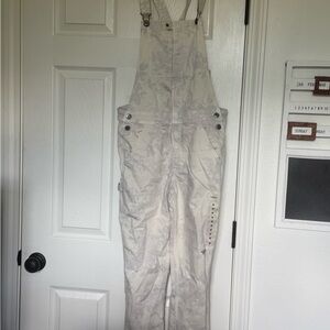 American Eagle Outfitters White Denim Overalls